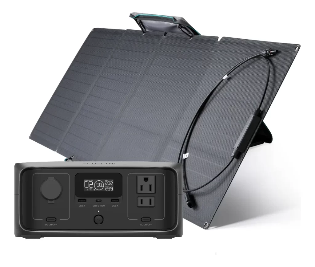 Generador Eléctrico Portatil ECOFLOW River 3 Ups + Panel 110w